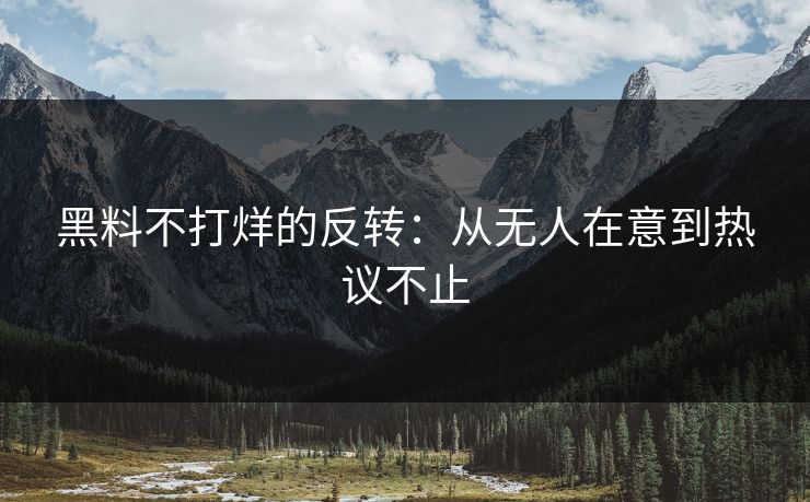 黑料不打烊的反转:从无人在意到热议不止 黑料不打烊的反转:从无人在意到热议不止