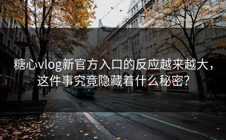 糖心vlog新官方入口的反应越来越大，这件事究竟隐藏着什么秘密？