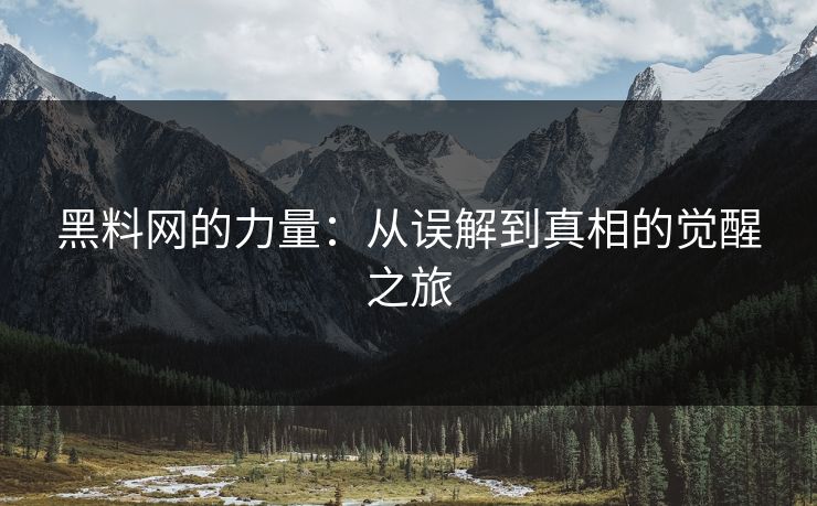 黑料网的力量：从误解到真相的觉醒之旅